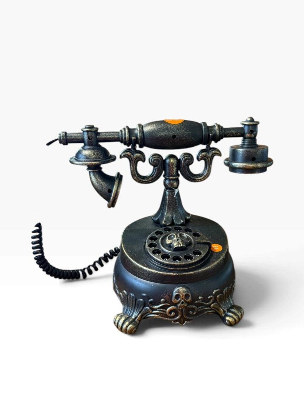 Animated Haunted Skull Telephone – Vintage-Style Halloween Decor